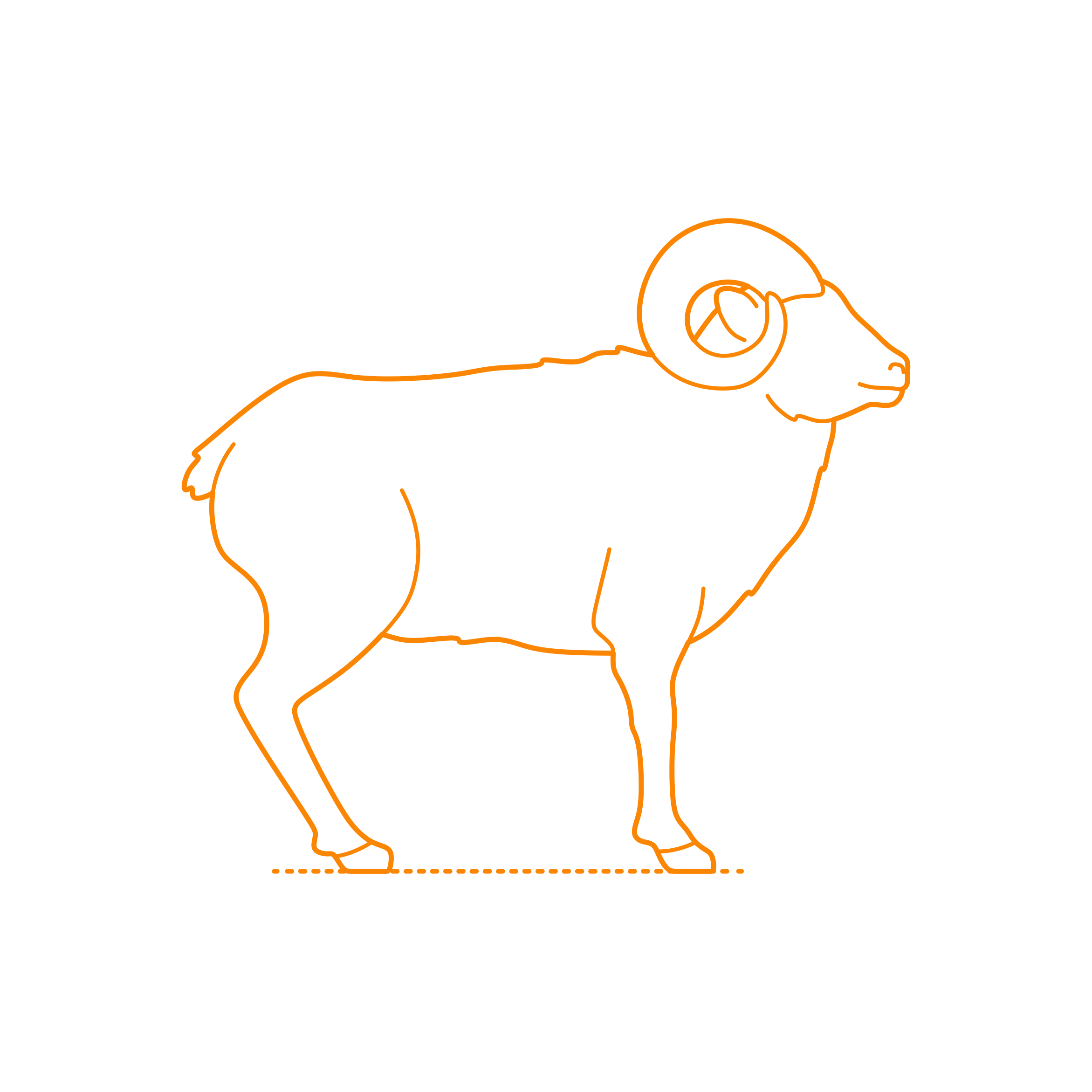 Animals Caprids Dall Sheep Sticker Outline Svg File Free Vectors